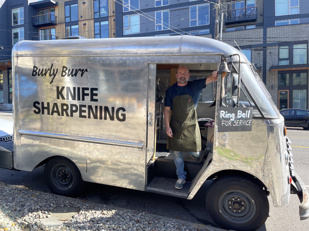 John getting ready for a day of sharpening
